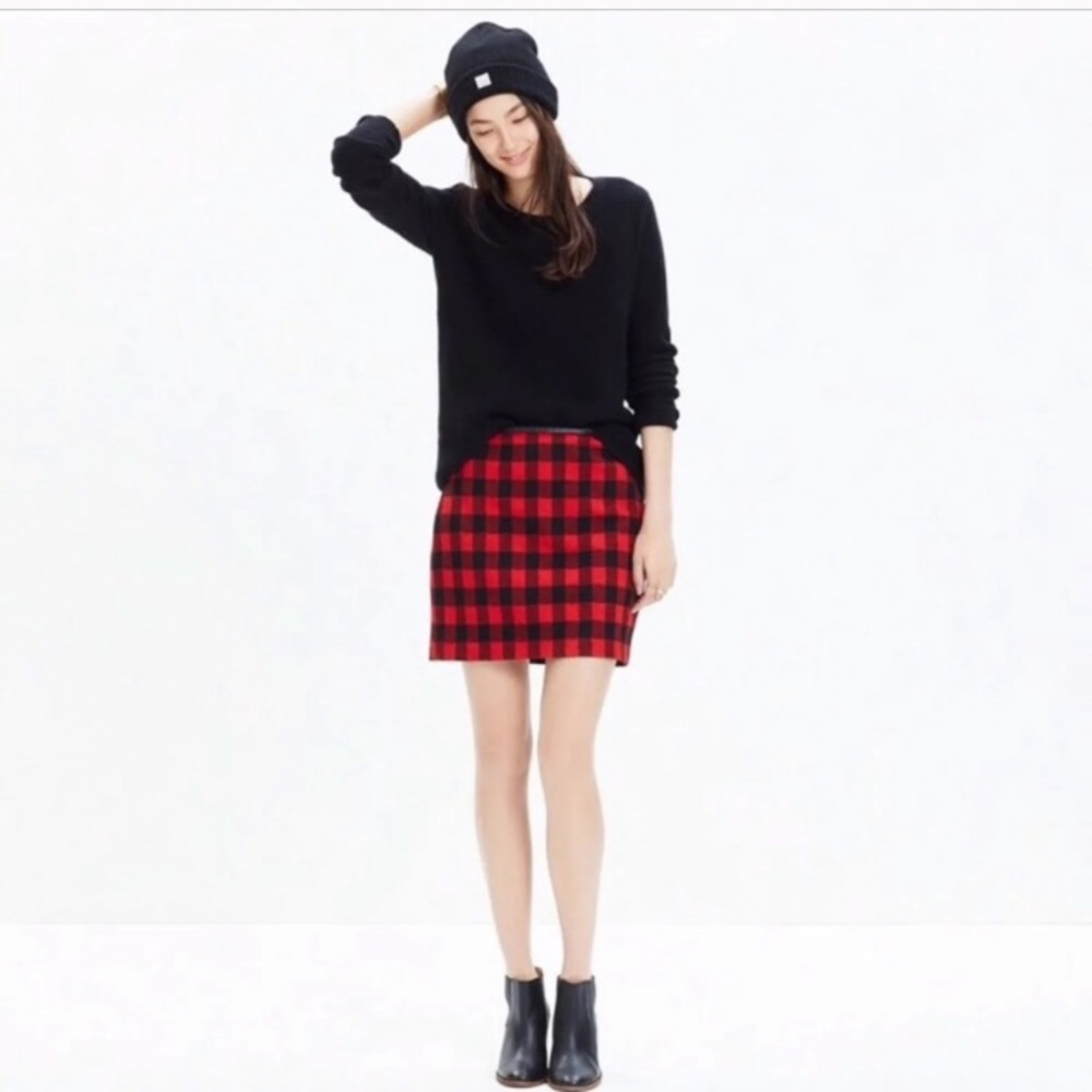 Madewell gamine mini skirt buffalo check